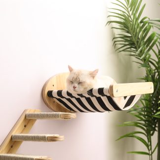 Griffoir colonne en sisal mural en bois massif pour chat
